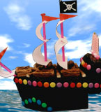 Gluten-free Pirate Ship Children's Birthday cake. Lots of designs available – just click on the picture to see them. Delivery in London